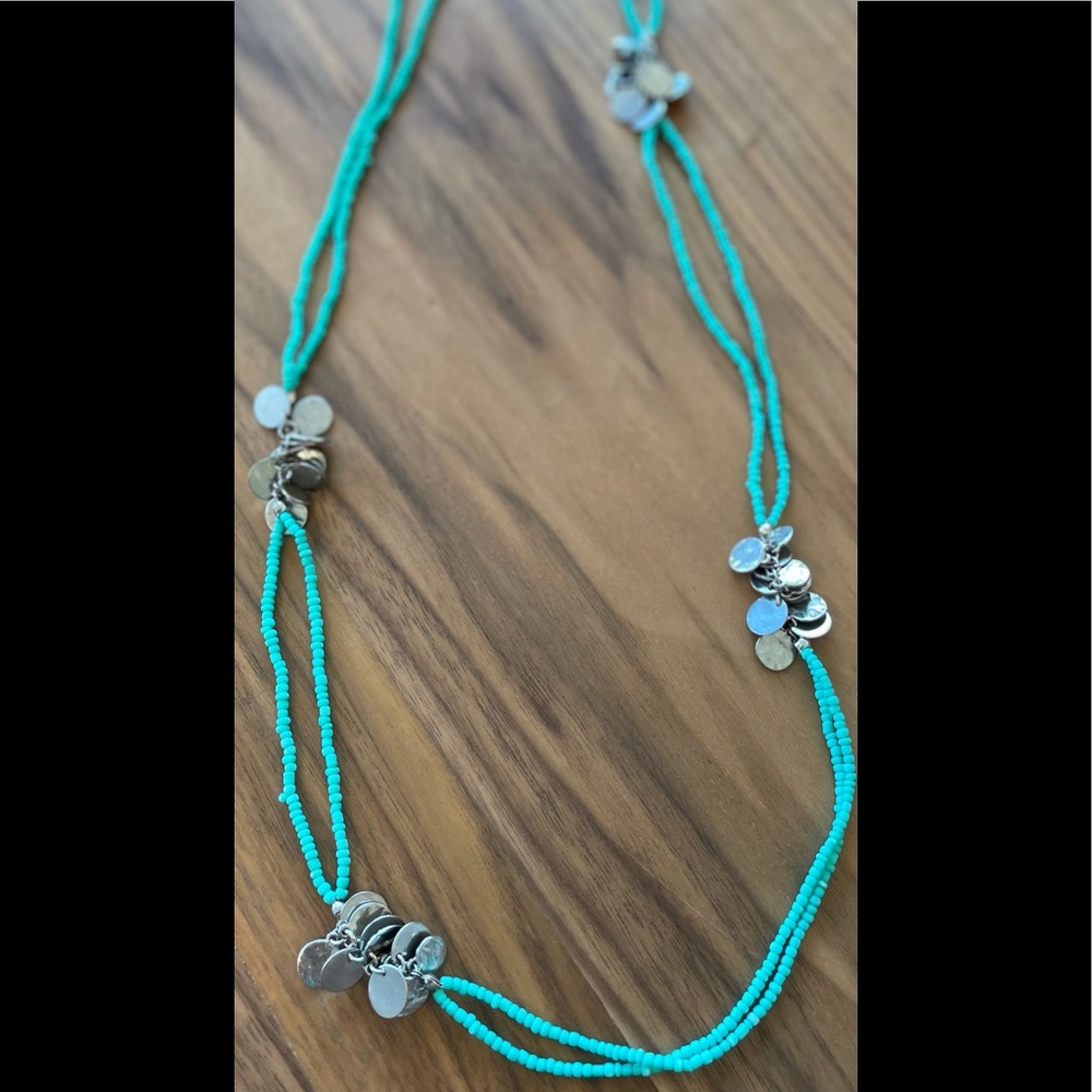 Loft turquoise and silver necklace